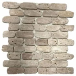 Mosaïque en travertin Blanc Ivoire Vieilli - Antico Wall - 0,8 MM-Albedo Pierre Best