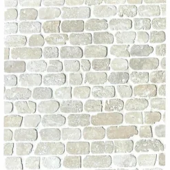 Mosaïque en travertin Blanc Ivoire Vieilli - Antico Wall - 0,8 MM-Albedo Pierre Best