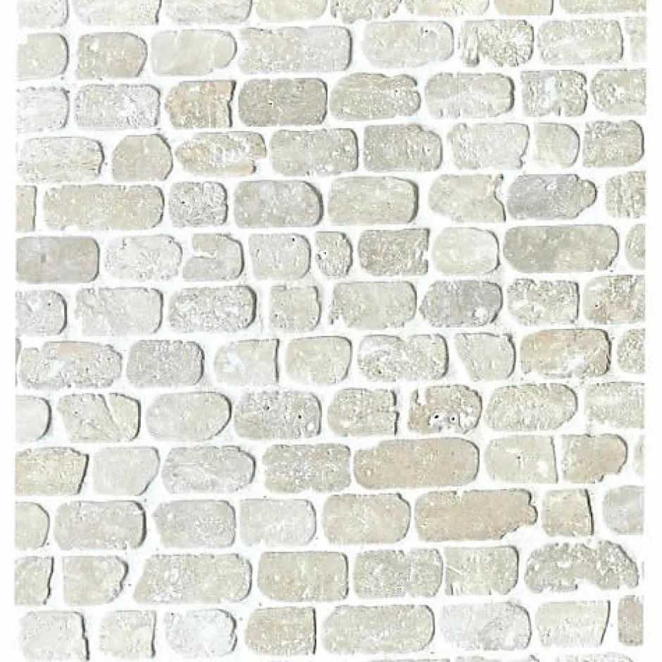 Mosaïque en travertin Blanc Ivoire Vieilli - Antico Wall - 0,8 MM-Albedo Pierre Best