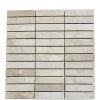 Albedo Pierre Mosaïque en Travertin Blanc Ivoire Rempli et Aiguisé - 2,3x10x1CM