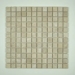 Albedo Pierre Mosaïque en Travertin Ivoire vieilli 2,3x2,3x1 CM