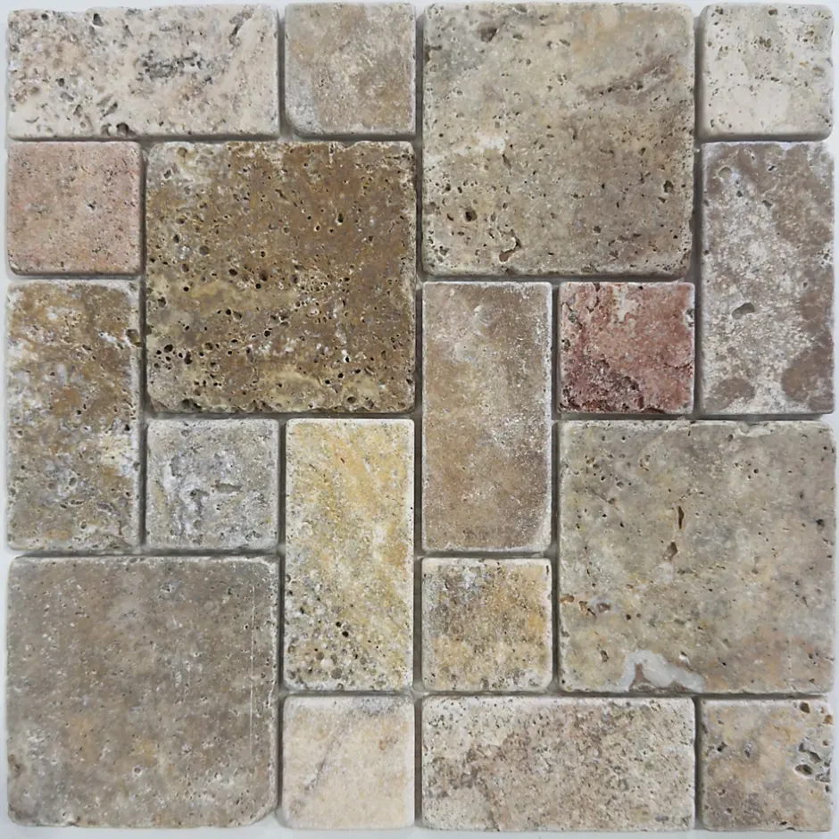 Albedo Pierre Mosaïque en Travertin Scabas - Pattern