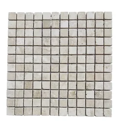 Mosaïque en Travertin Vieilli - Rempli - 2,3X2,3X1 CM-Albedo Pierre Discount