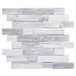 Casa Linea Mosaïque en verre gris Bois Brillant 34 x 29,5 cm