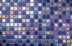 Mosaïque en verre pressé sur maille pour piscine 32.5cm x 51.5cm - Alves Blend Cobalt (0,167m²)-Ilcom New