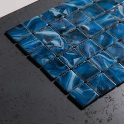 Ilcom Mosaïque en verre pressé sur maille pour piscine 31.5cm x 47.7cm - Modena Mexico Pool (0,151m²)