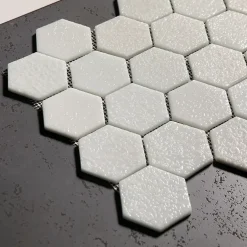 Mosaïque en verre pressé sur filet pour salle de bain et cuisine 43.5cm x 32cm - White Garden-Ilcom Hot