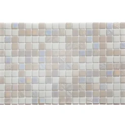 Mosaïque en verre pressé sur maille pour piscine 32.5cm x 51.5cm - Alves Blend White (0,167m²)-Ilcom Online