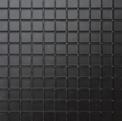 Mosaïque en verre sur filet pour salle de bain ou cuisine 30 cm x 30 cm - Velvet black-Ilcom Discount