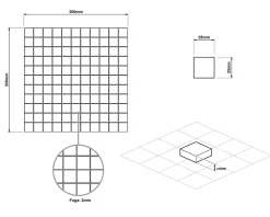 Mosaïque en verre sur filet pour salle de bain ou cuisine 30 cm x 30 cm - Velvet black-Ilcom Discount