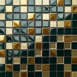 Ilcom Mosaïque en verre sur filet pour salle de bain ou cuisine 30 cm x 30 cm - Saint Patrick