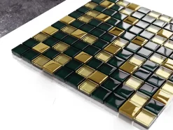 Ilcom Mosaïque en verre sur filet pour salle de bain ou cuisine 30 cm x 30 cm - Saint Patrick