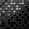 Mosaïque en verre sur filet pour salle de bain ou cuisine 30 cm x 30 cm - Black obsidian-Ilcom Outlet