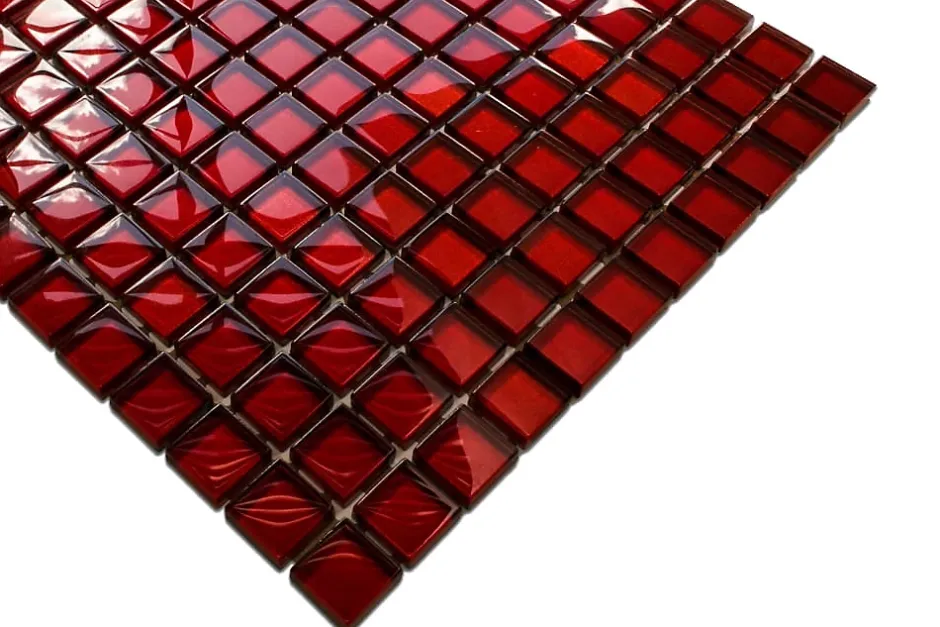 Mosaïque en verre sur filet pour salle de bain ou cuisine 30 cm x 30 cm - Pomerol wine-Ilcom Discount