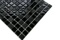 Mosaïque en verre sur filet pour salle de bain ou cuisine 30 cm x 30 cm - Carbon-Ilcom New
