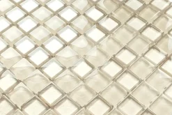 Ilcom Mosaïque en verre sur filet pour salle de bain ou cuisine 30 cm x 30 cm - Macchiato