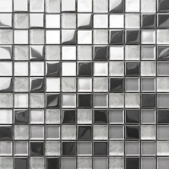 Mosaïque en verre sur filet pour salle de bain ou cuisine 30 cm x 30 cm - Crushed moon-Ilcom