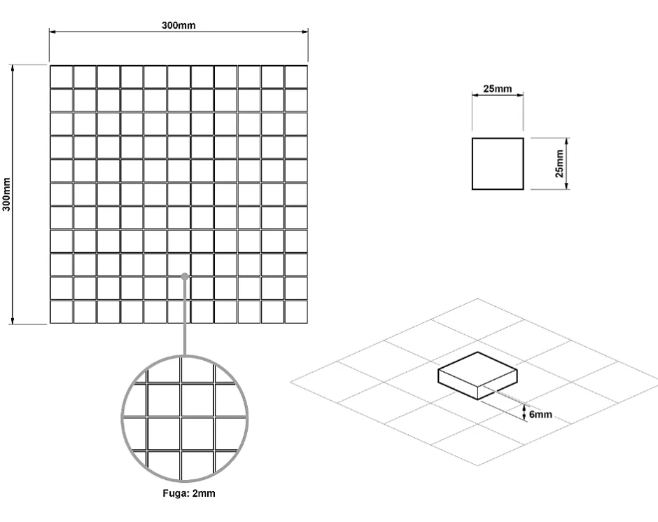 Mosaïque en verre sur filet pour salle de bain ou cuisine 30 cm x 30 cm - Crushed moon-Ilcom