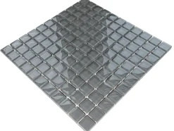 Ilcom Mosaïque en verre sur filet pour salle de bain ou cuisine 30 cm x 30 cm - Dorian Grey