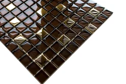 Ilcom Mosaïque en verre sur filet pour salle de bain ou cuisine 30 cm x 30 cm - Nemesis