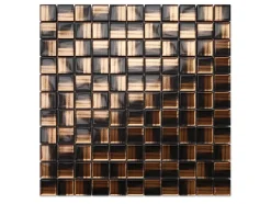 Ilcom Mosaïque en verre sur filet pour salle de bain ou cuisine 30 cm x 30 cm - Copper moon