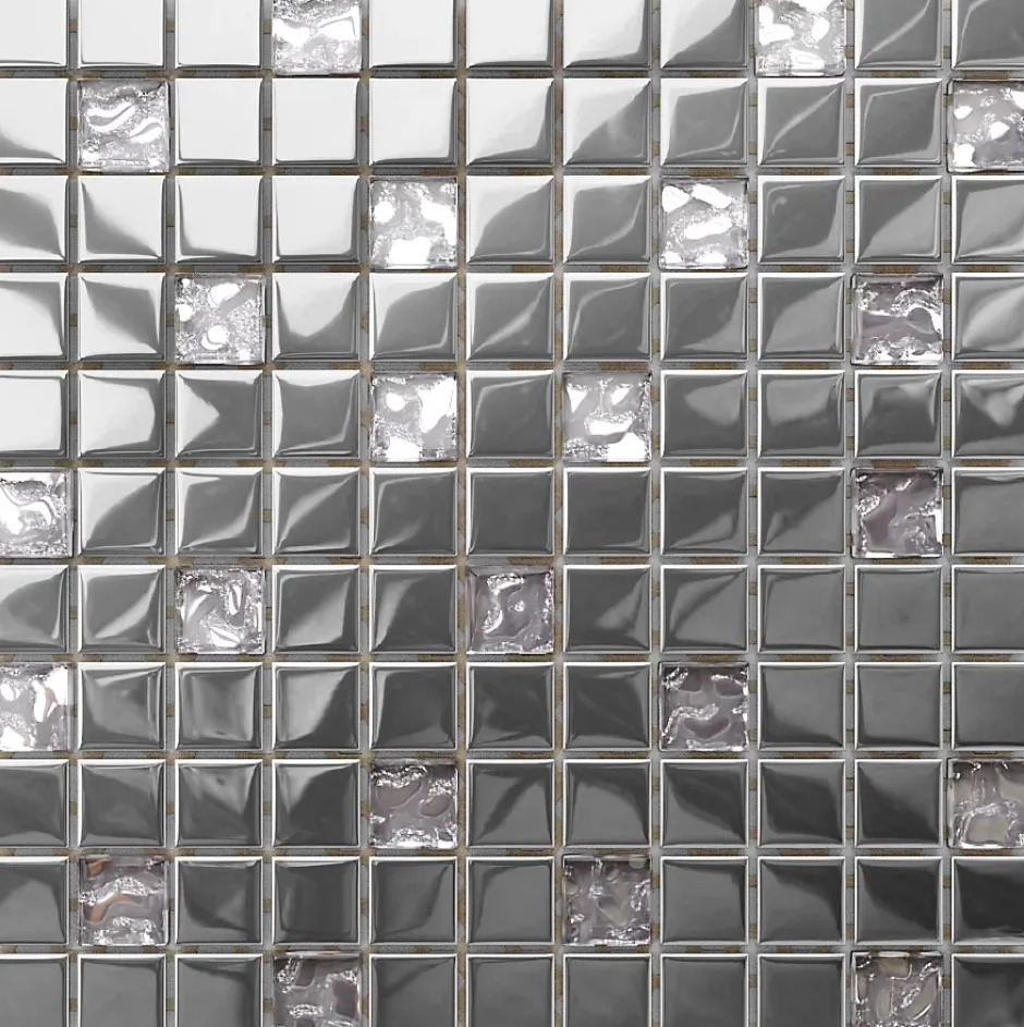 Mosaïque en verre sur filet pour salle de bain ou cuisine 30 cm x 30 cm - Selene-Ilcom Sale