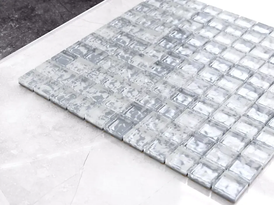 Mosaïque en verre sur filet pour salle de bain ou cuisine 30 cm x 30 cm - Cloud-Ilcom New