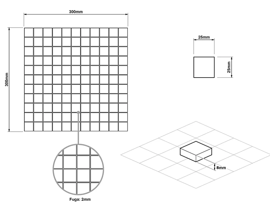 Mosaïque en verre sur filet pour salle de bain ou cuisine 30 cm x 30 cm - Cloud-Ilcom New