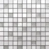 Ilcom Mosaïque en verre sur filet pour salle de bain ou cuisine 30 cm x 30 cm - Crushed white silver