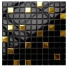Ilcom Mosaïque en verre sur filet pour salle de bain ou cuisine 30 cm x 30 cm - Nero gold