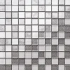 Ilcom Mosaïque en verre sur filet pour salle de bain ou cuisine 30 cm x 30 cm - Silver white
