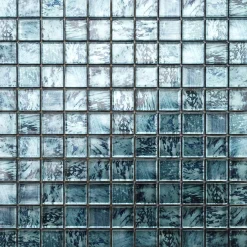 Ilcom Mosaïque en verre sur filet pour salle de bain ou cuisine 30 cm x 30 cm - Green eyes