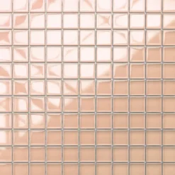 Ilcom Mosaïque en verre sur filet pour salle de bain ou cuisine 30 cm x 30 cm - Salmon