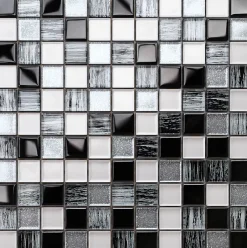 Mosaïque en verre sur filet pour salle de bain ou cuisine 30 cm x 30 cm - Pearl jam-Ilcom New