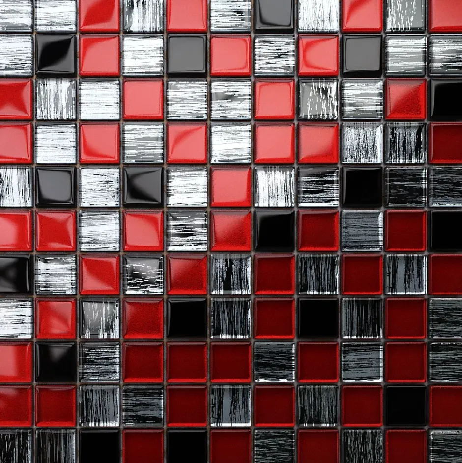 Mosaïque en verre sur filet pour salle de bain ou cuisine 30 cm x 30 cm - Milan jeans-Ilcom Sale