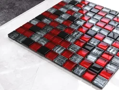 Mosaïque en verre sur filet pour salle de bain ou cuisine 30 cm x 30 cm - Milan jeans-Ilcom Sale