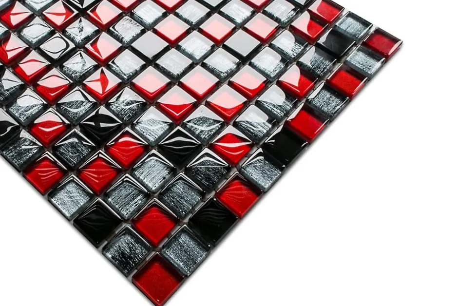 Mosaïque en verre sur filet pour salle de bain ou cuisine 30 cm x 30 cm - Milan jeans-Ilcom Sale