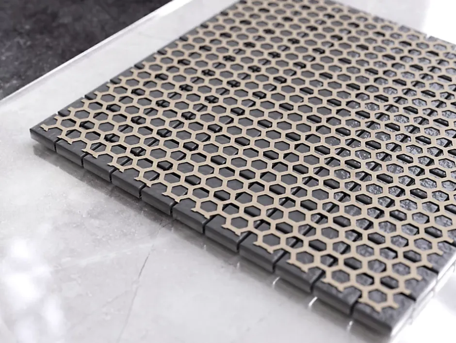 Ilcom Mosaïque en verre sur filet pour salle de bain ou cuisine 30 cm x 30 cm - Condensed milk