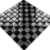 Ilcom Mosaïque en verre sur filet pour salle de bain ou cuisine 30 cm x 30 cm - Black chess