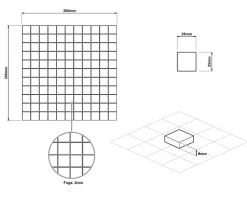 Ilcom Mosaïque en verre sur filet pour salle de bain ou cuisine 30 cm x 30 cm - Black chess
