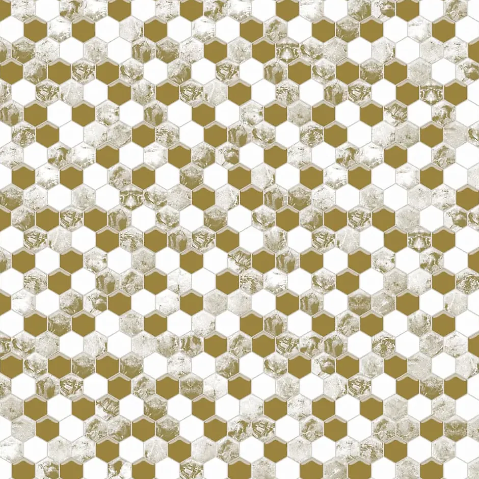 Ilcom Mosaïque en verre sur filet pour salle de bain et cuisine 30.3 cm x 30 cm - White Lava