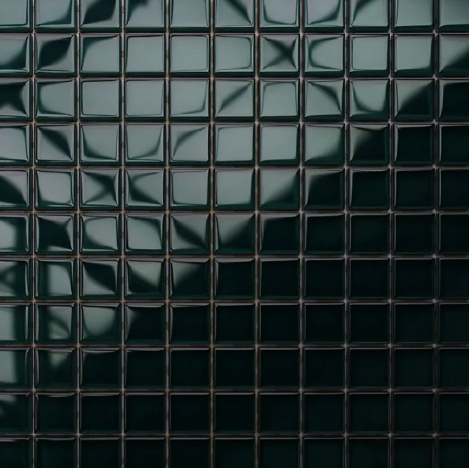 Mosaïque en verre sur filet pour salle de bain ou cuisine 30 cm x 30 cm - Green ice-Ilcom