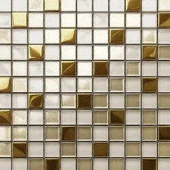 Ilcom Mosaïque en verre sur filet pour salle de bain ou cuisine 30 cm x 30 cm - Calachari