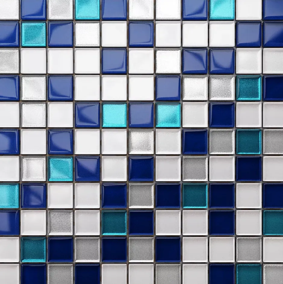 Mosaïque en verre sur filet pour salle de bain ou cuisine 30 cm x 30 cm - Topaz-Ilcom Outlet