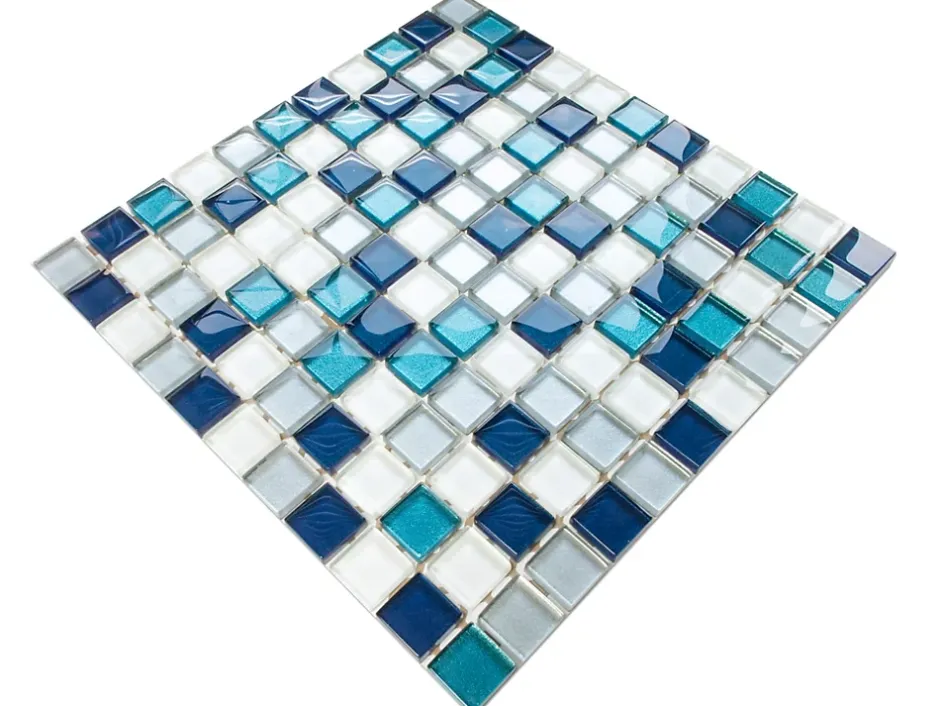 Mosaïque en verre sur filet pour salle de bain ou cuisine 30 cm x 30 cm - Topaz-Ilcom Outlet