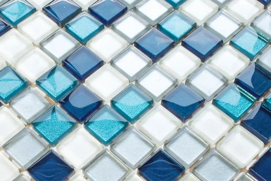 Mosaïque en verre sur filet pour salle de bain ou cuisine 30 cm x 30 cm - Topaz-Ilcom Outlet