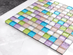 Mosaïque en verre sur filet pour salle de bain ou cuisine 30 cm x 30 cm - Gummy bears-Ilcom Sale