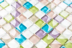 Mosaïque en verre sur filet pour salle de bain ou cuisine 30 cm x 30 cm - Gummy bears-Ilcom Sale