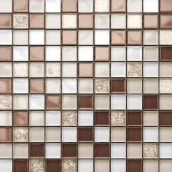 Mosaïque en verre sur filet pour salle de bain ou cuisine 30 cm x 30 cm - Coffee-Ilcom Outlet