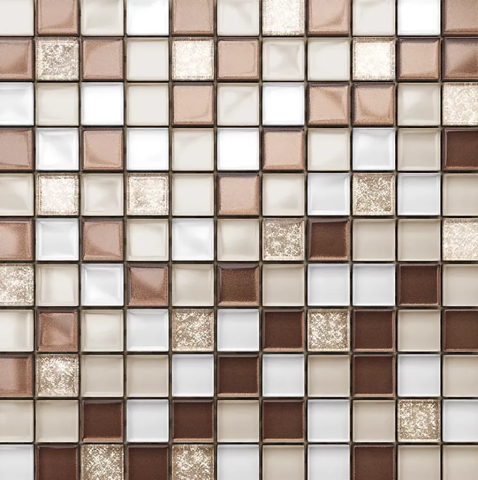 Mosaïque en verre sur filet pour salle de bain ou cuisine 30 cm x 30 cm - Coffee-Ilcom Outlet